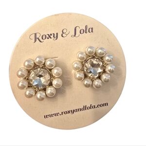 Pearl and  Faux Crystal Earrings NWT